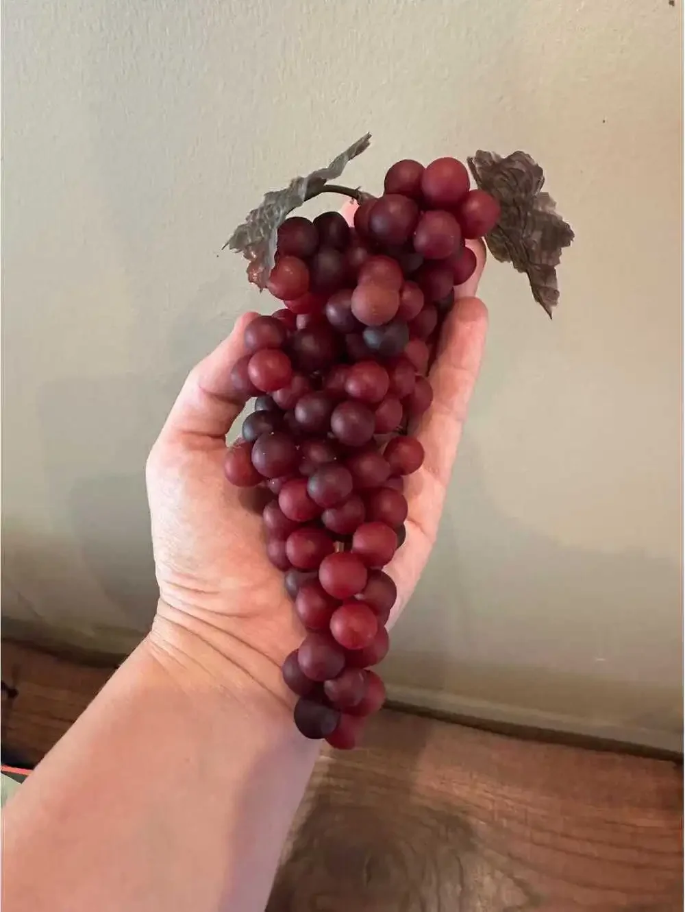 Vintage Set of Bunches of Fake Plastic Grapes, Various Colors and Sizes